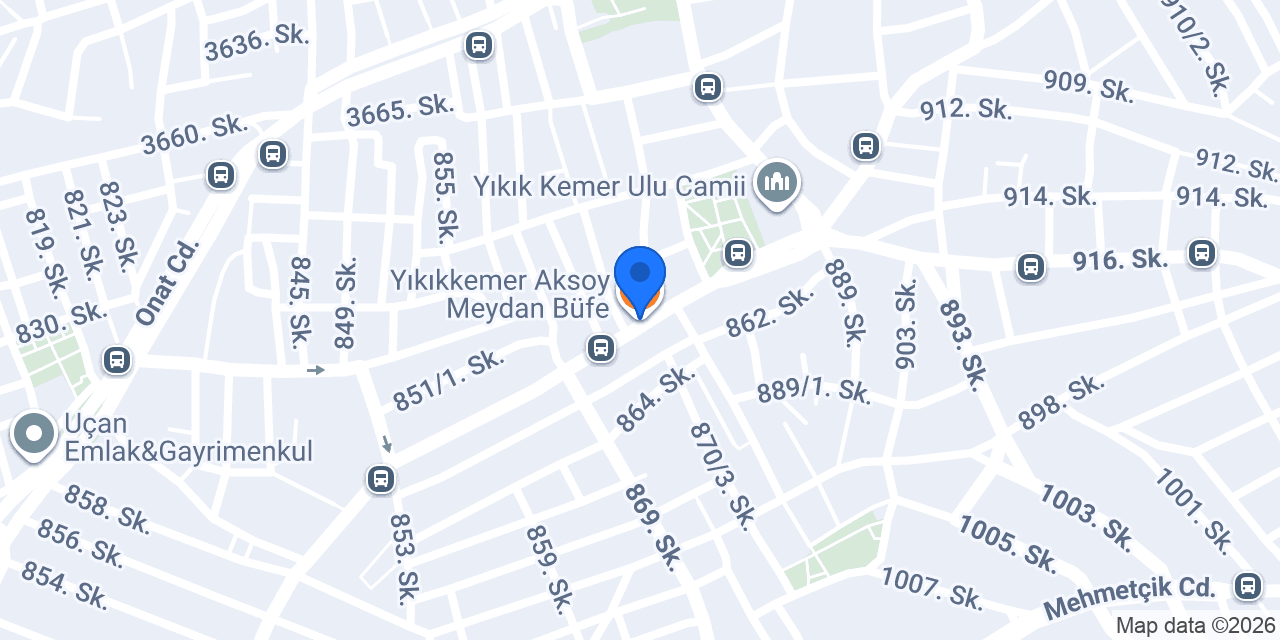 Yıkıkkemer Aksoy Meydan Büfe konumu