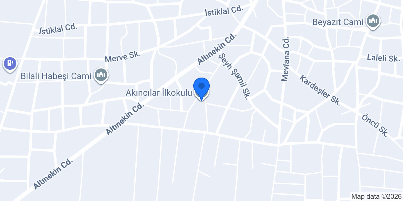 Akıncılar İlkokulu konumu