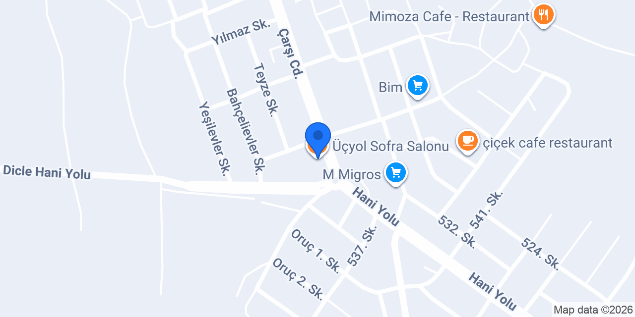 Üçyol Sofra Salonu konumu