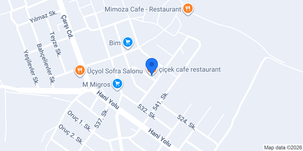 çiçek cafe restaurant konumu
