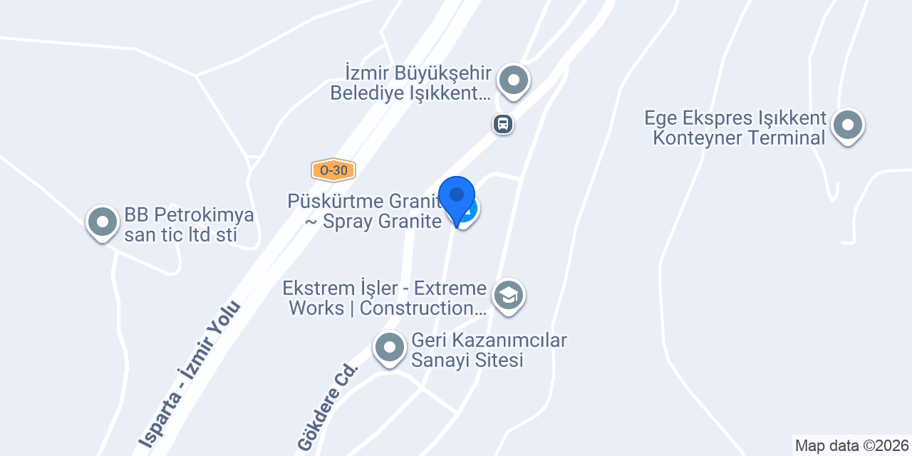 Püskürtme Granit ~ Spray Granite konumu