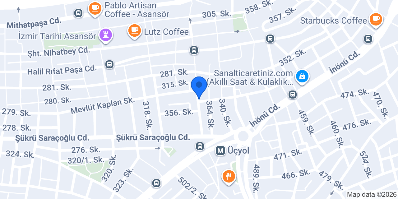 Fırat Rent A Car Üçyol konumu