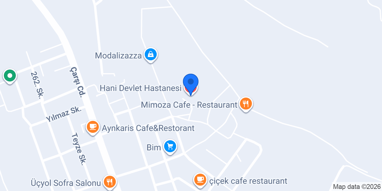 Hani Devlet Hastanesi konumu