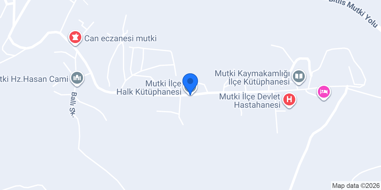 Mutki İlçe Halk Kütüphanesi konumu