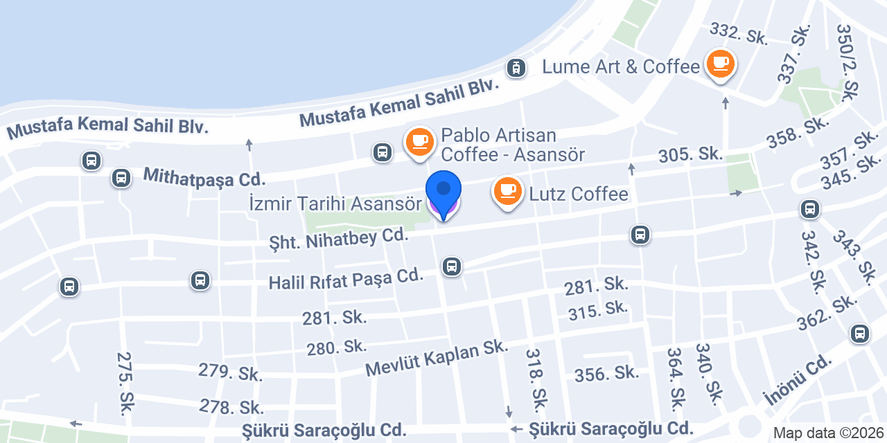 İzmir Tarihi Asansör konumu