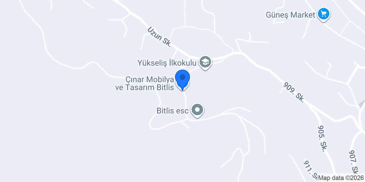 Çınar Mobilya ve Tasarım Bitlis konumu
