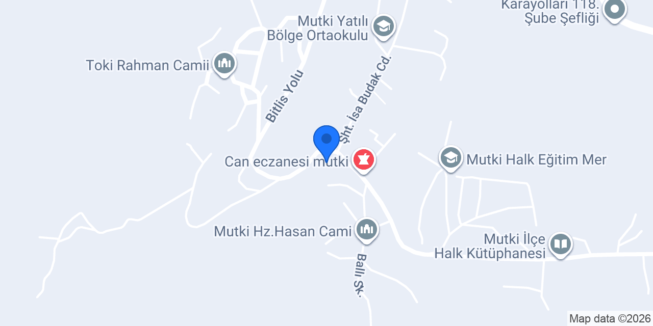 Ziraat Bankası Mutki/Bitlis Şubesi konumu