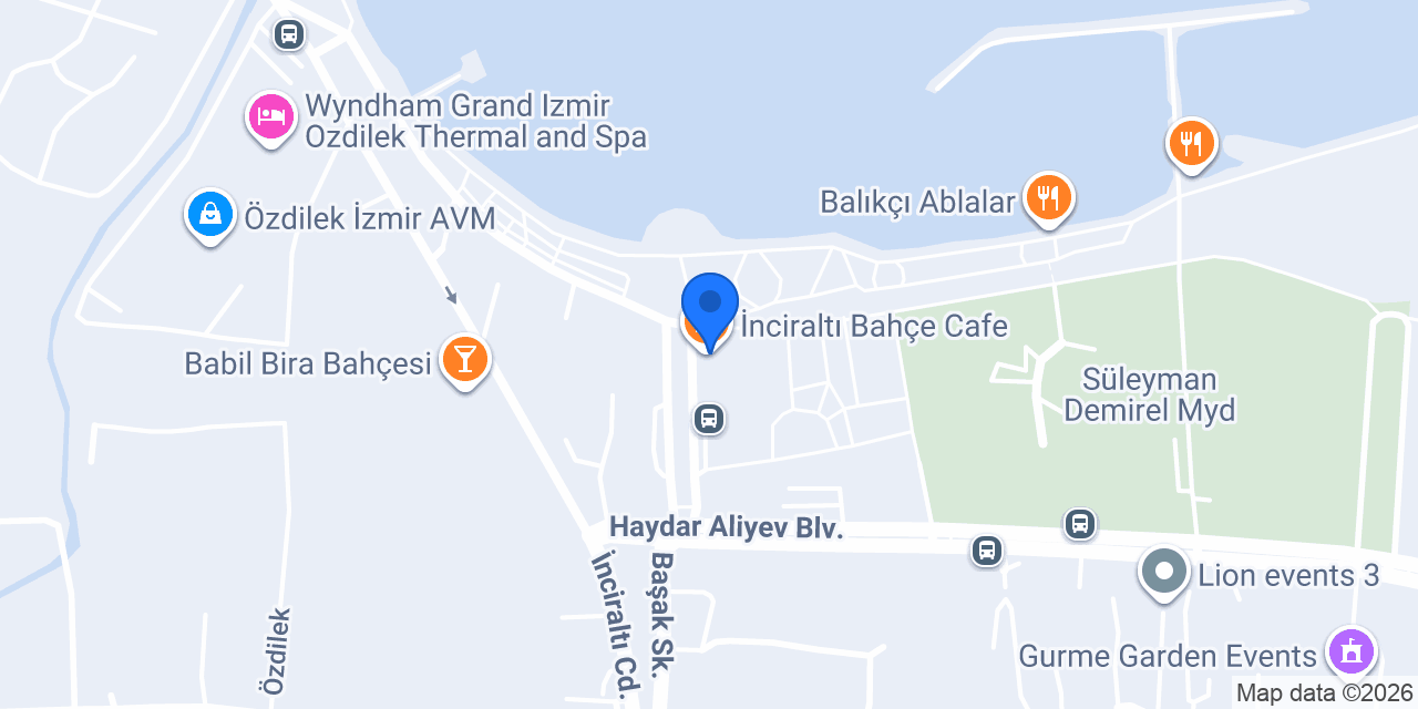 İnciraltı Bahçe Cafe konumu