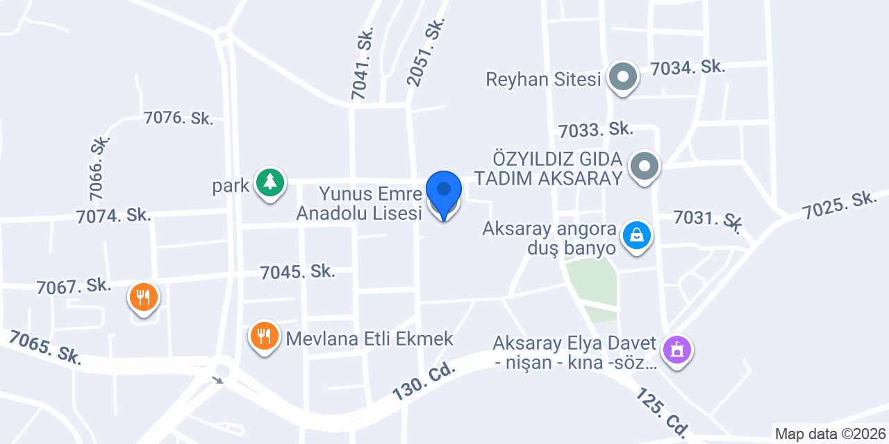 Yunus Emre Anadolu Lisesi konumu