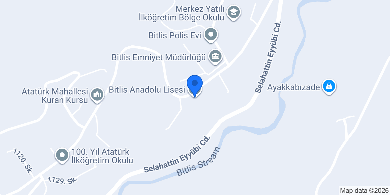Bitlis Anadolu Lisesi konumu