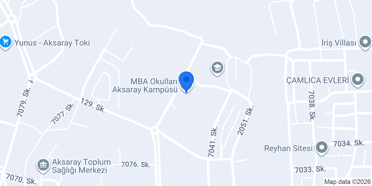 MBA Okulları Aksaray Kampüsü konumu