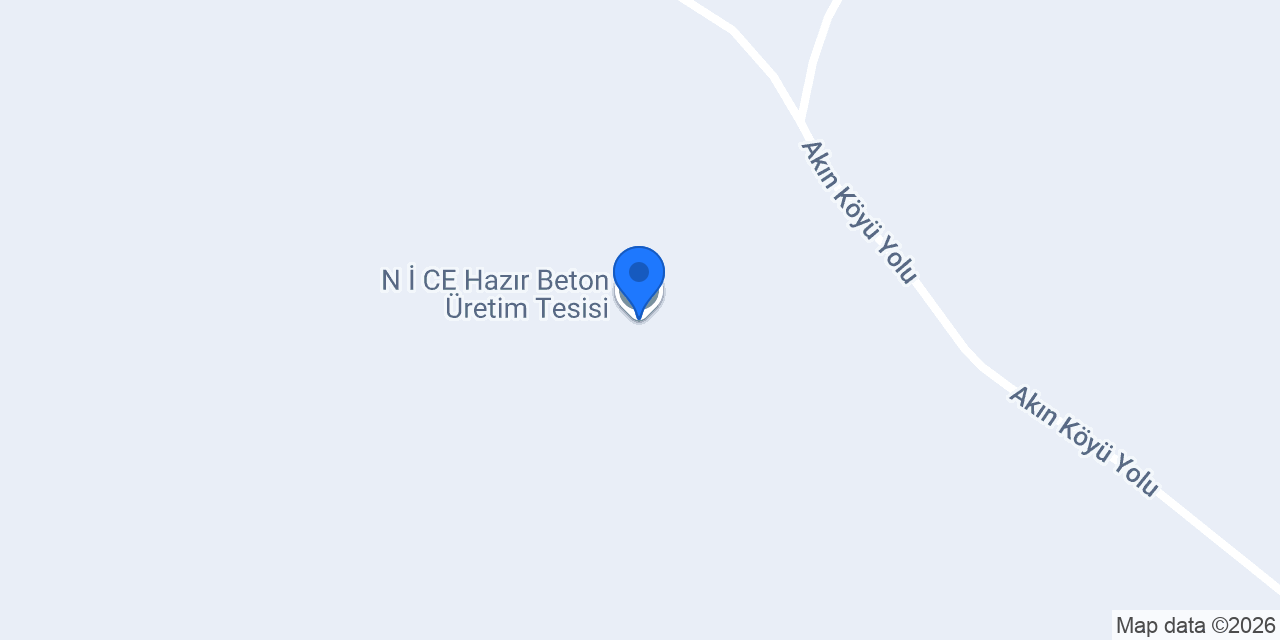 N İ C E Hazır Beton Üretim Tesisi konumu