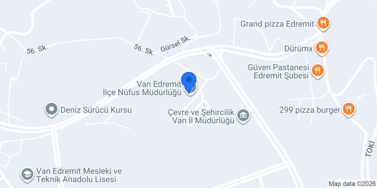 Van Edremit İlçe Nüfus Müdürlüğü konumu