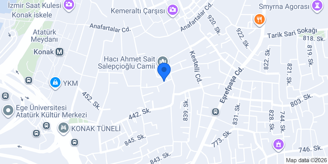 Tarihi Kemeraltı Hamamı konumu