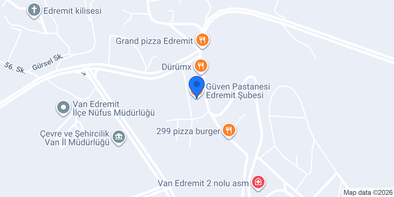 Güven Pastanesi Edremit Şubesi konumu