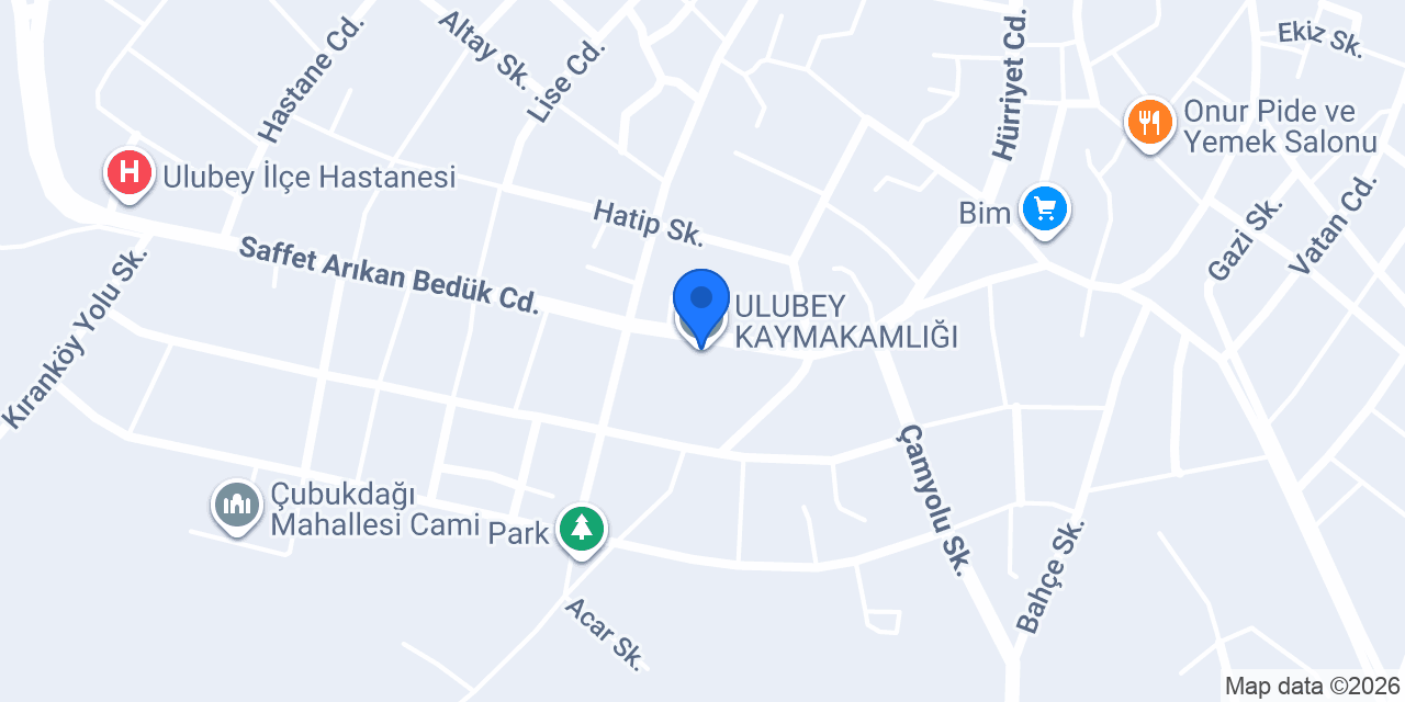 ULUBEY KAYMAKAMLIĞI konumu