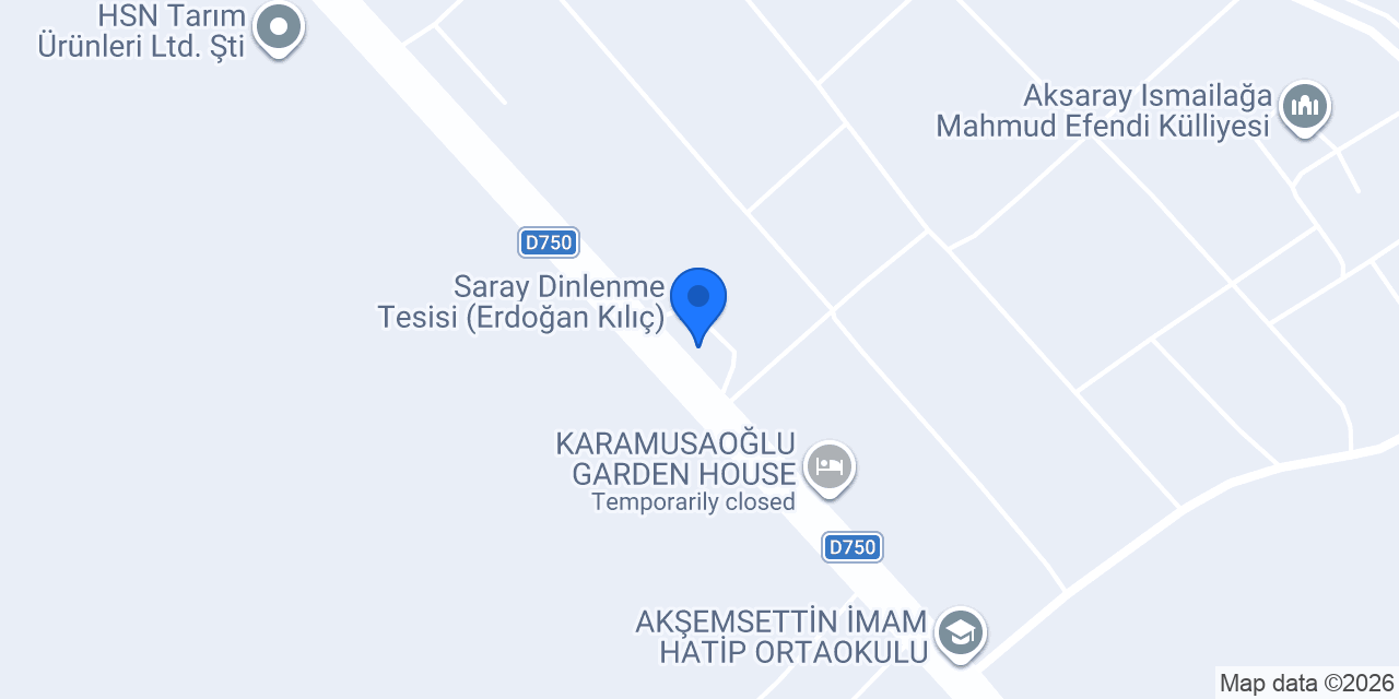 Aksaray Saray Tesisi Erdoğan Kılıç konumu