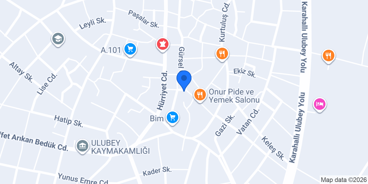 Ulubey Belediyesi konumu