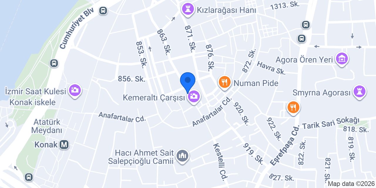 Halkbank Kemeraltı Şubesi konumu