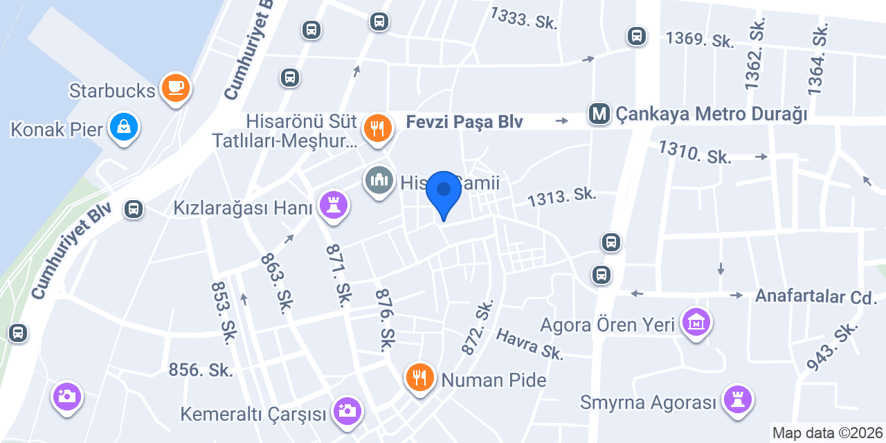 Yapı Kredi - Hisarönü Şubesi konumu
