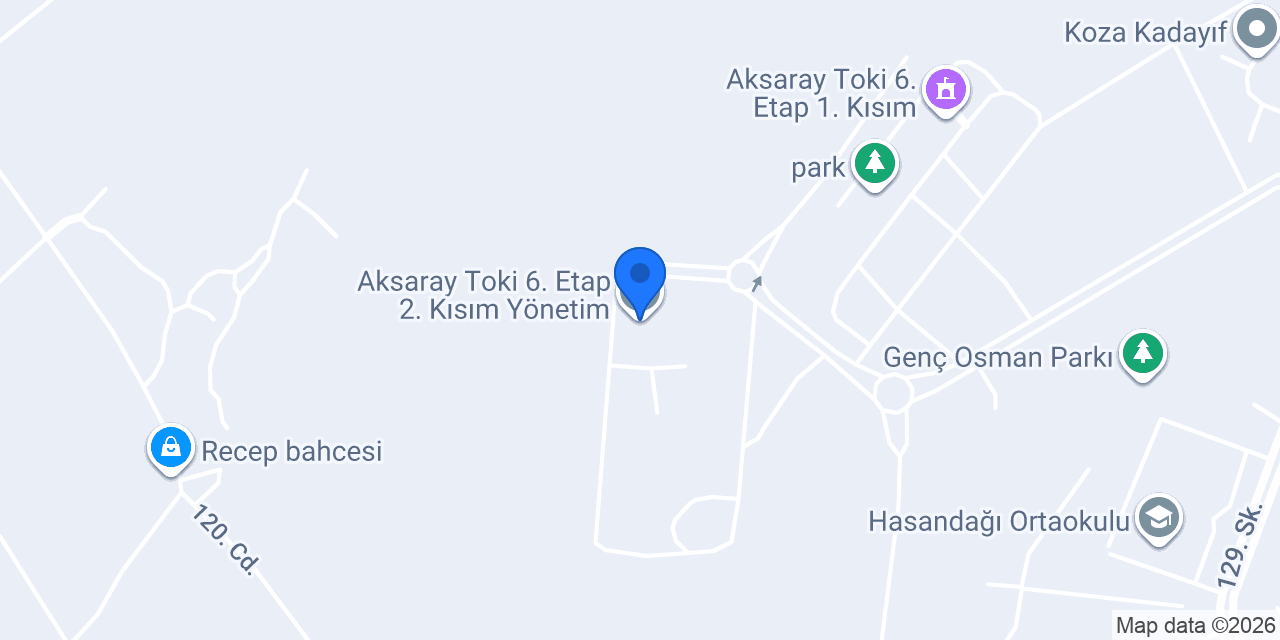 Aksaray Toki 6. Etap 2. Kısım Yönetim konumu