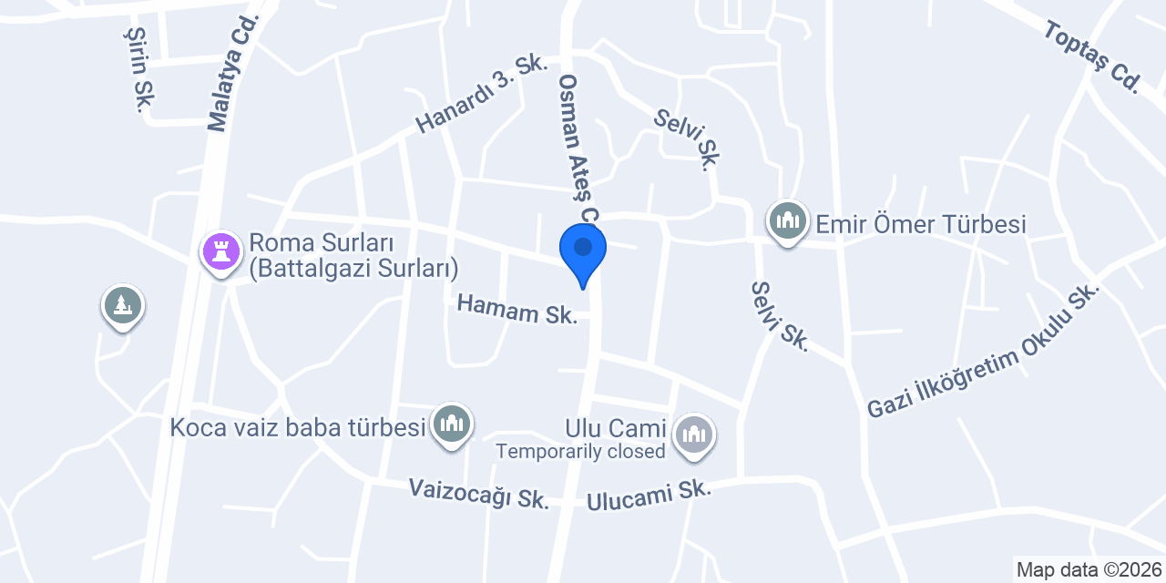 Turistlik Şifa Hamamı (Eski MALATYA) konumu