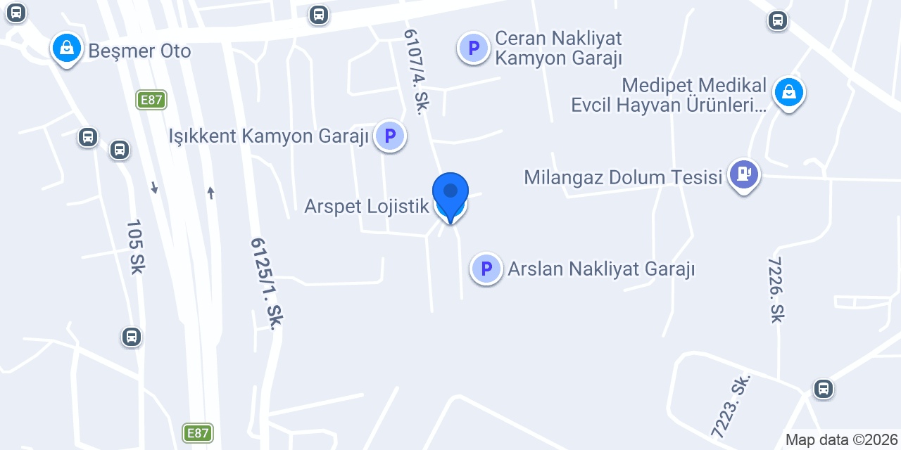 Arspet Lojistik konumu