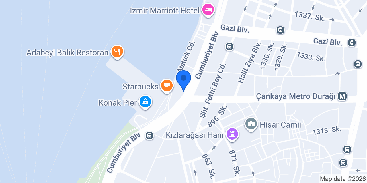 Akbank İzmir Şubesi konumu