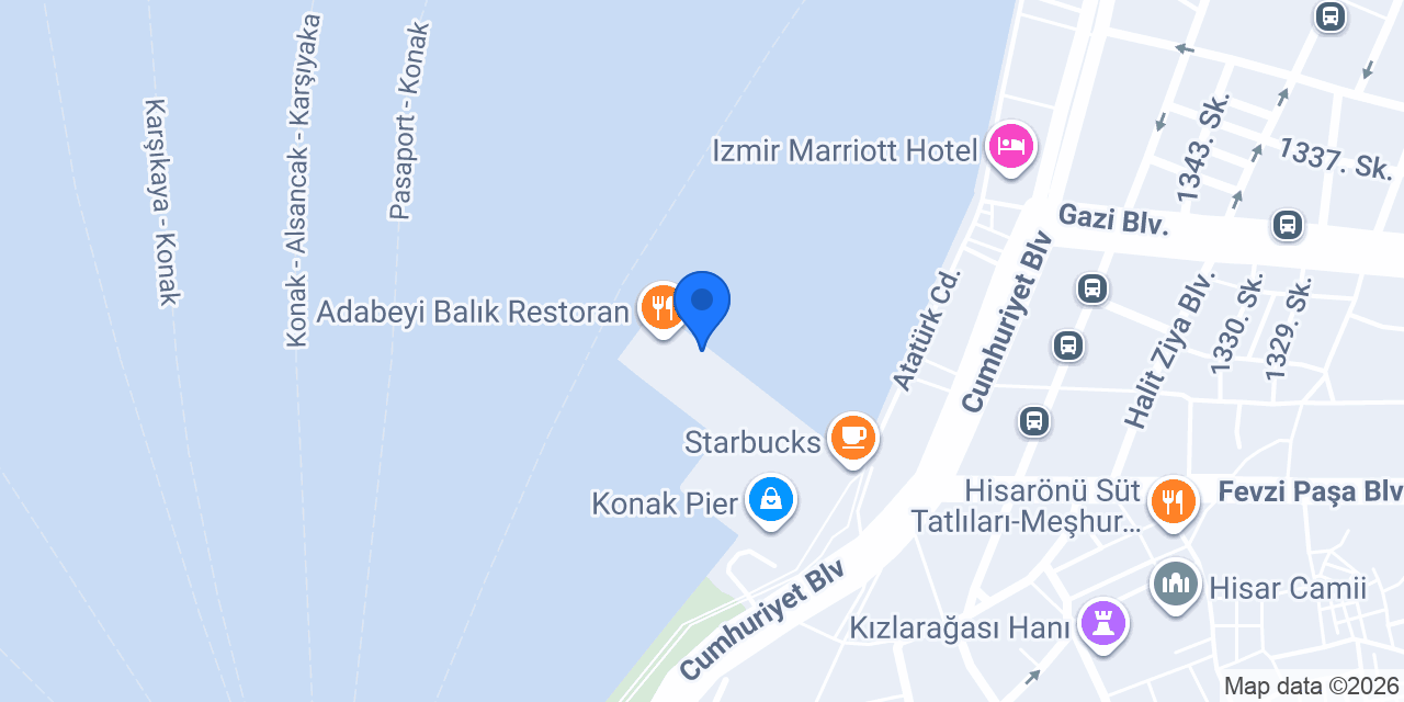 Orda Balık Konak Pier konumu
