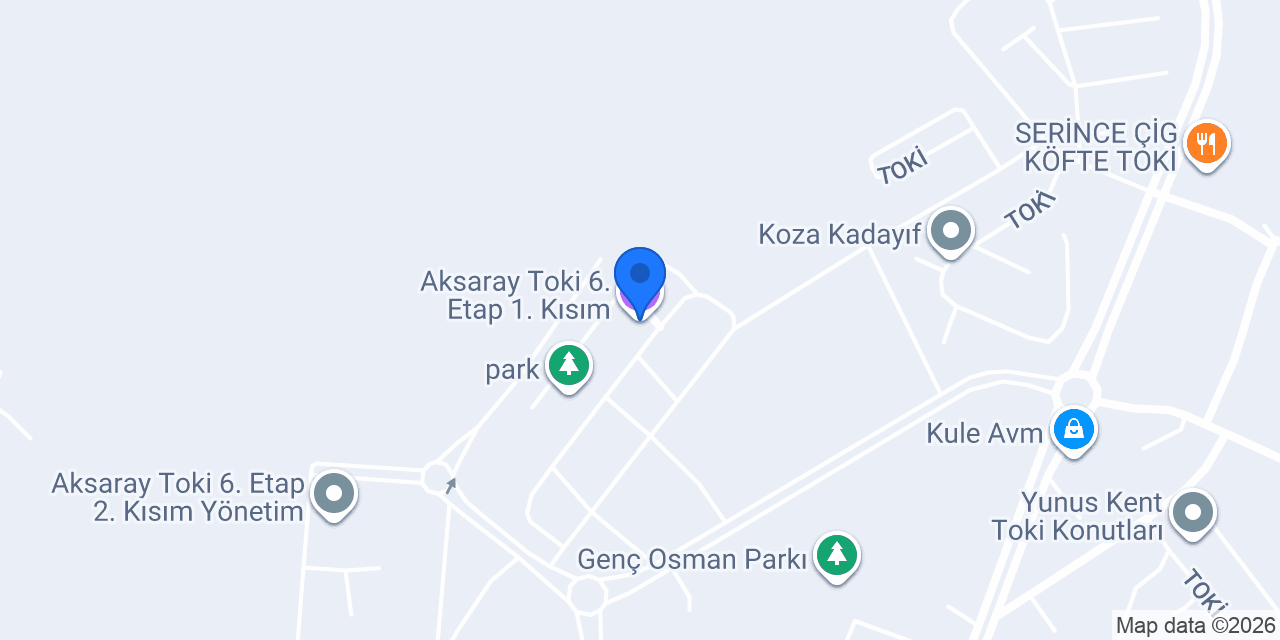 Aksaray Toki 6. Etap 1. Kısım konumu