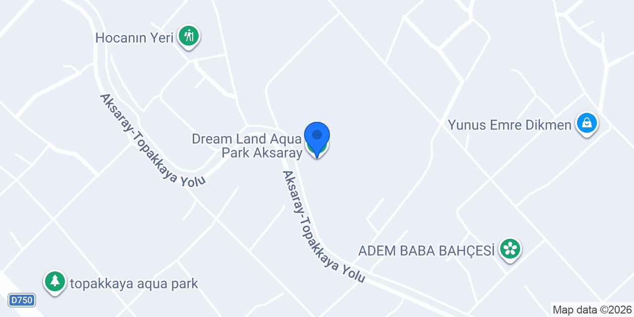 Dream Land Aqua Park Aksaray konumu