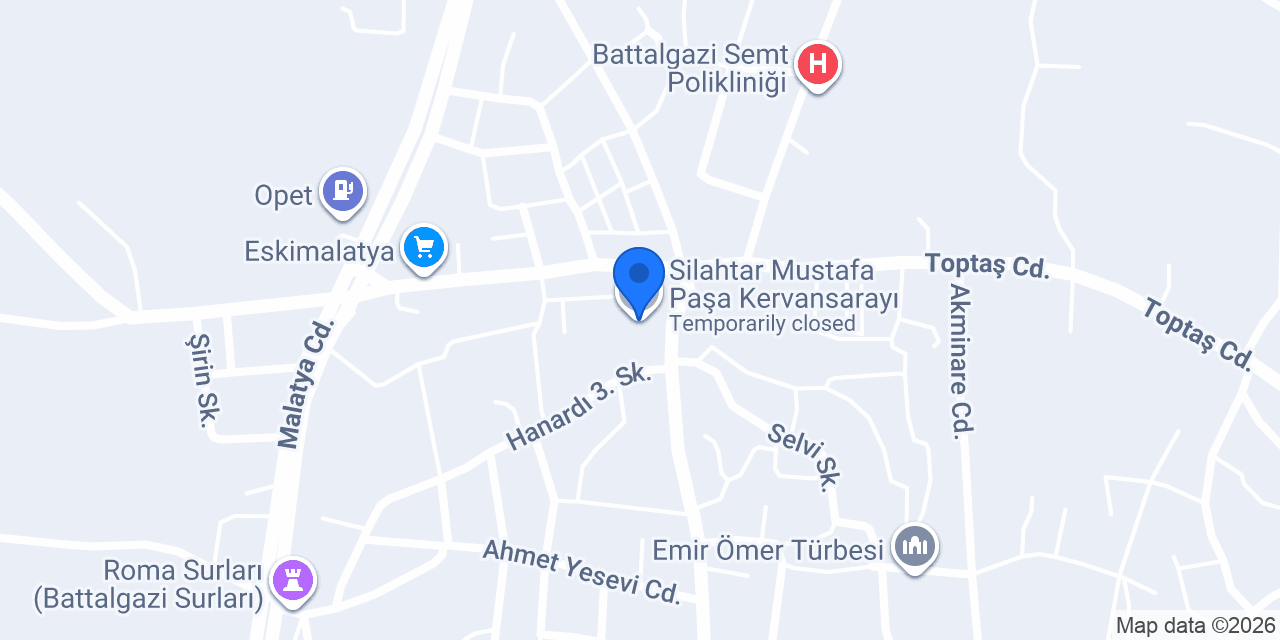 Silahtar Mustafa Paşa Kervansarayı konumu