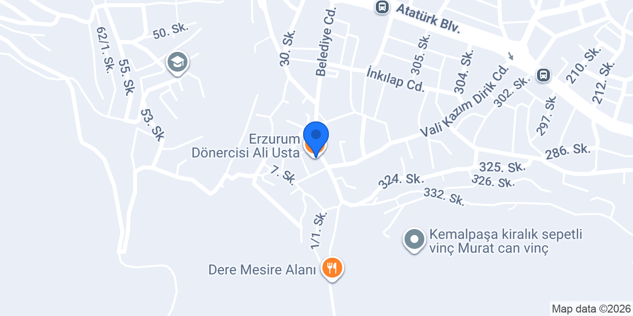 Erzurum Dönercisi Ali Usta konumu