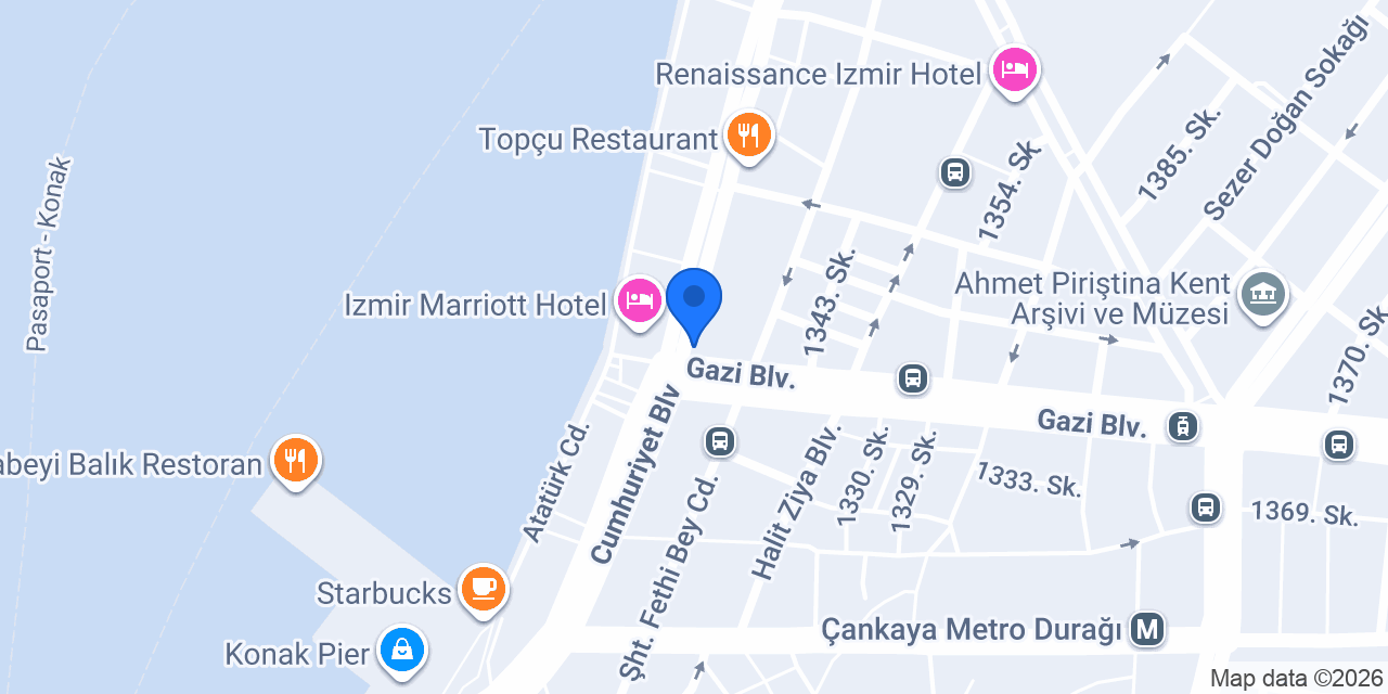 Yapı Kredi - İzmir Şubesi konumu