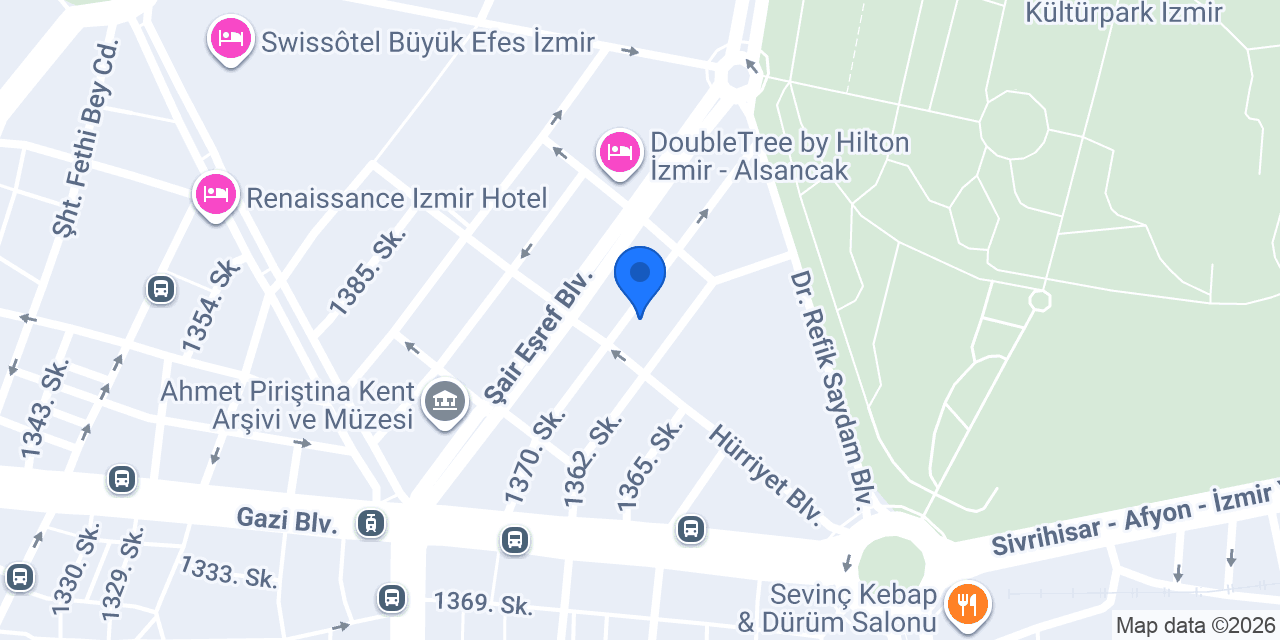 İzan Hotel konumu