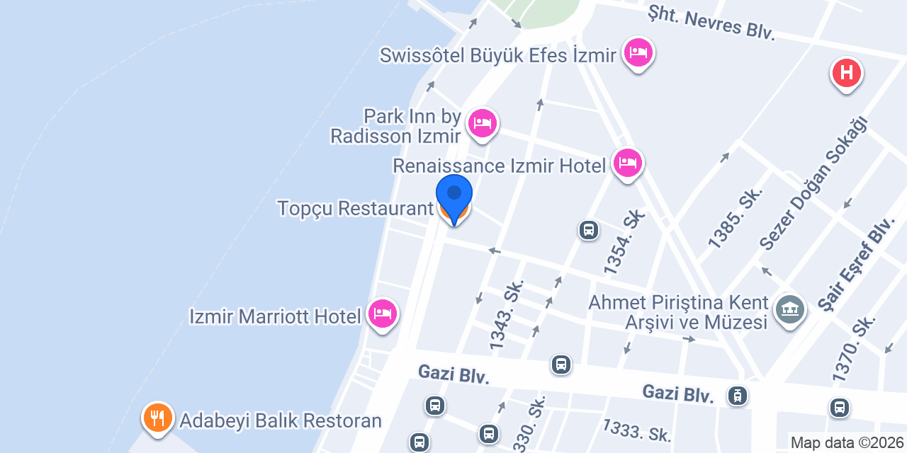 Topçu Restaurant konumu