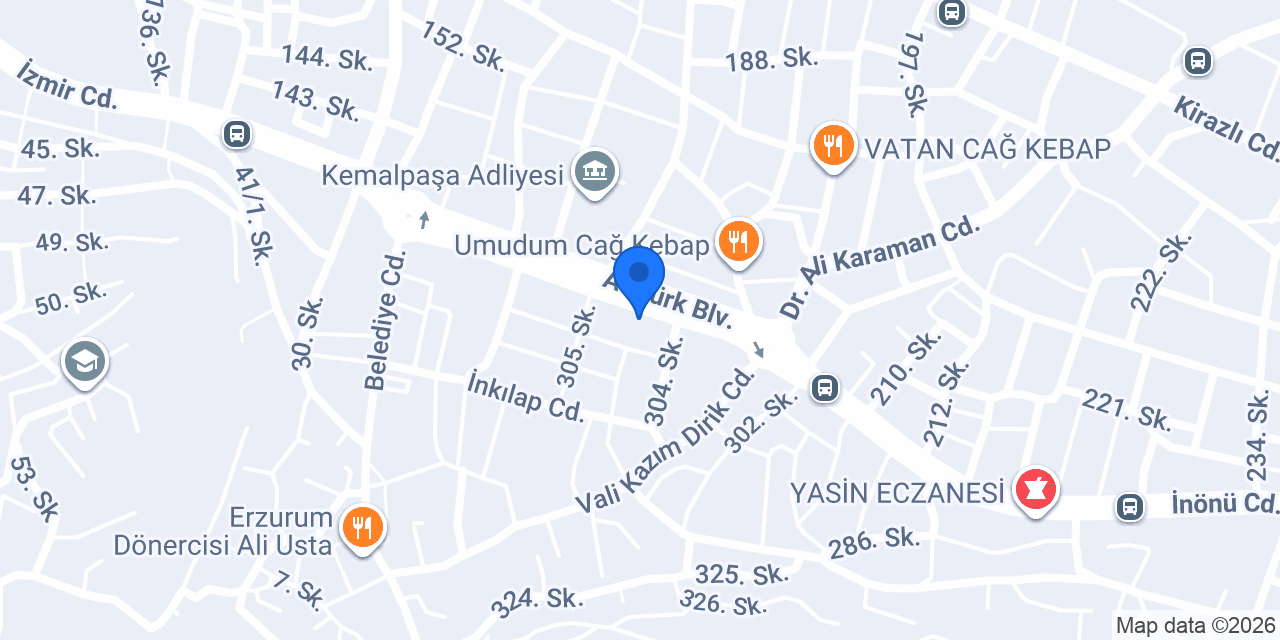 QNB Kemalpaşa Şubesi konumu
