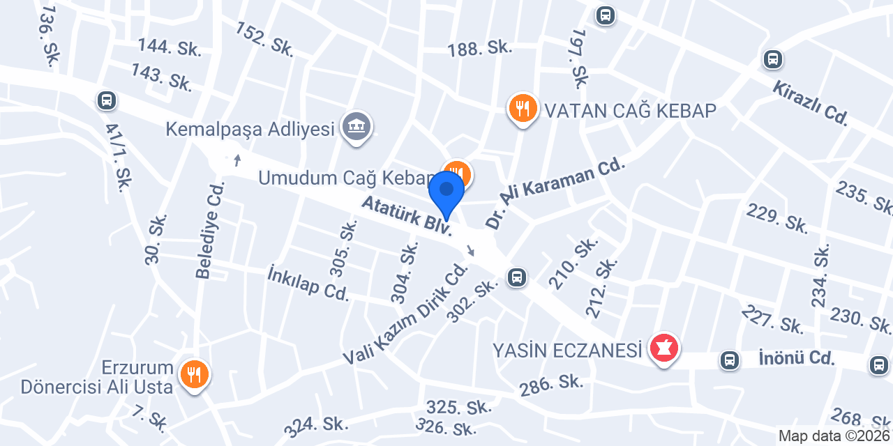 TEB Kemalpaşa Şubesi konumu