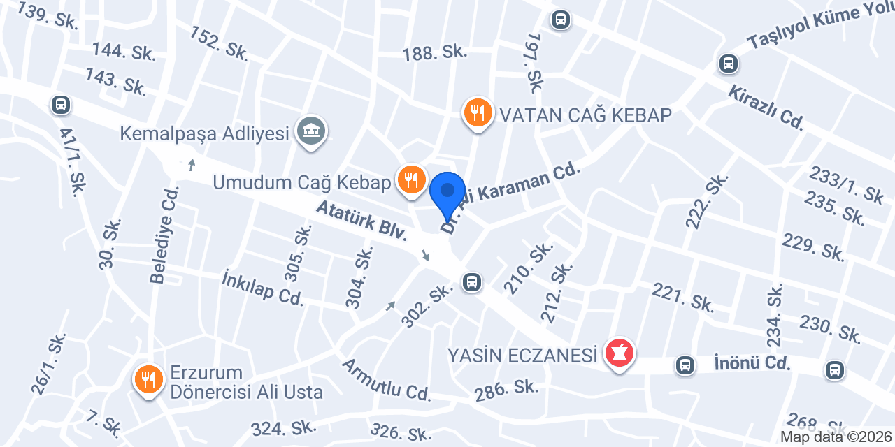 Kemalpaşa Kamil Koç konumu