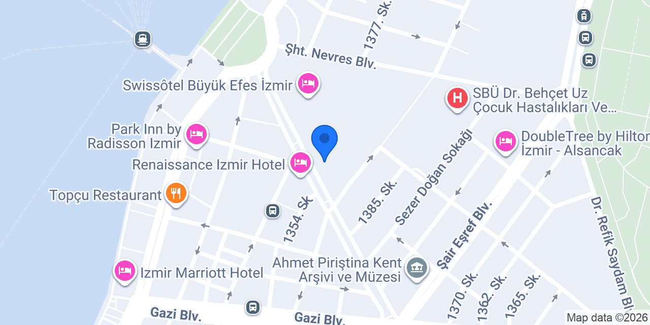 MADO İzmir Swiss Otel konumu