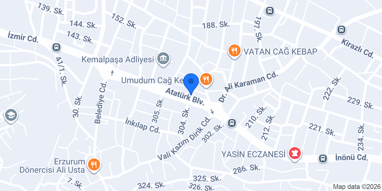 Kuveyt Türk Kemalpaşa Şubesi konumu
