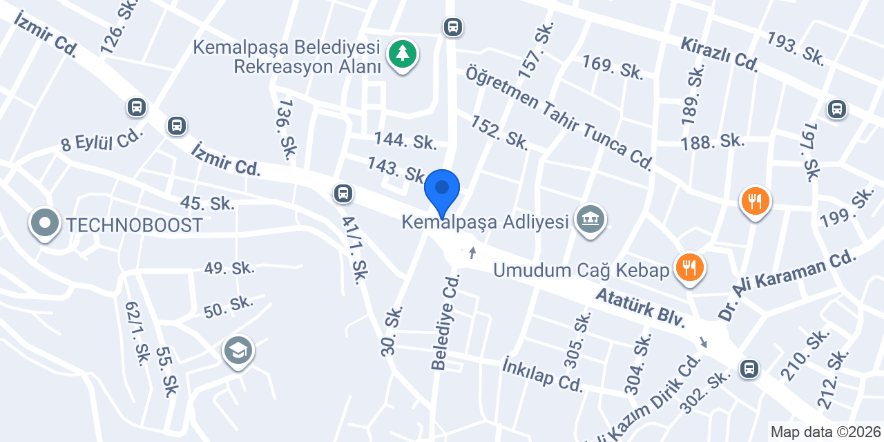 Vakıf Katılım Kemalpaşa Şubesi konumu