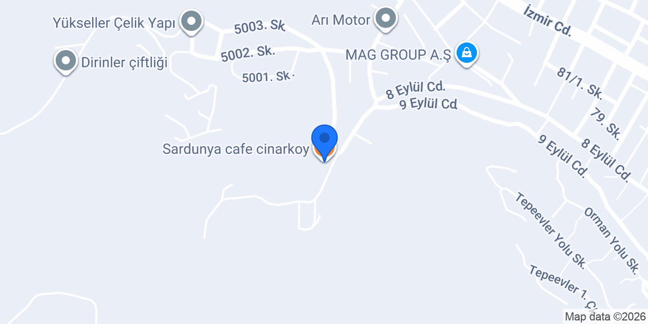 Sardunya cafe cinarkoy konumu