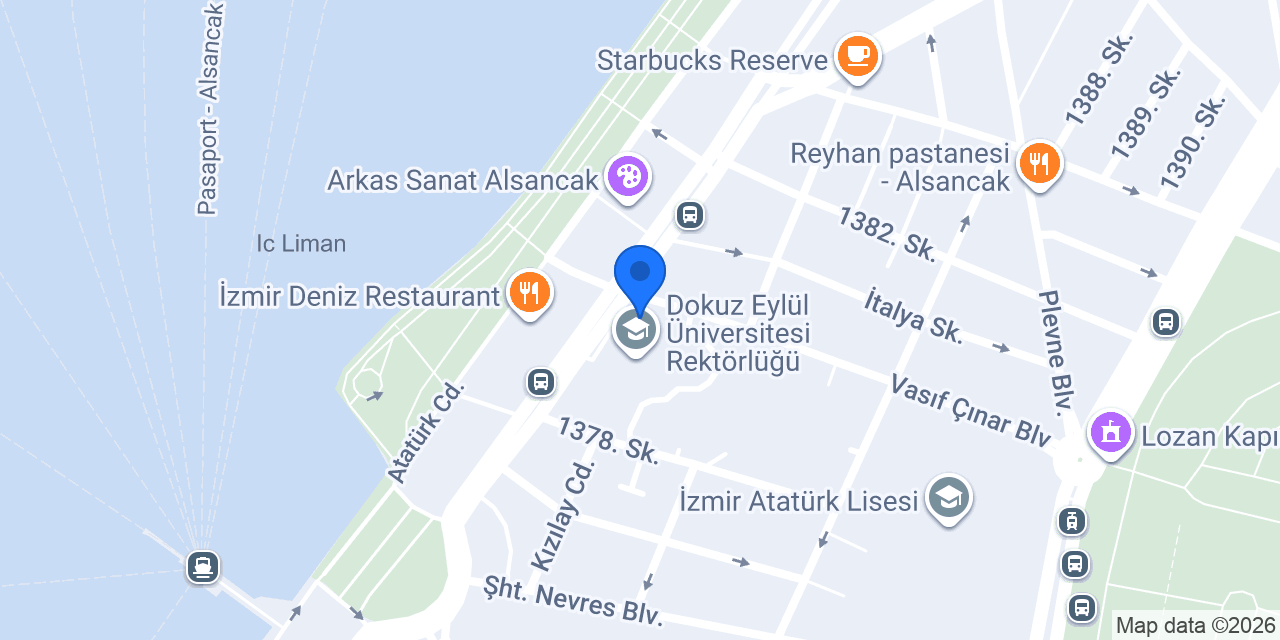 DEÜ Çatı Restaurant konumu