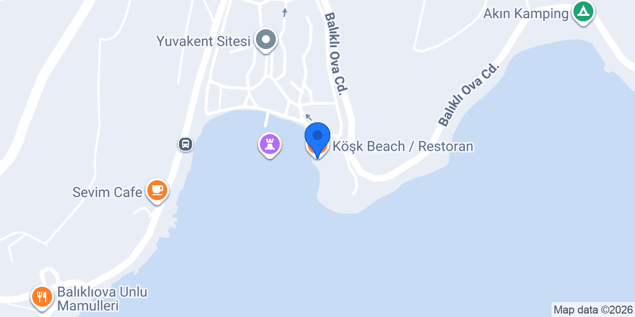 Köşk Beach / Restoran konumu