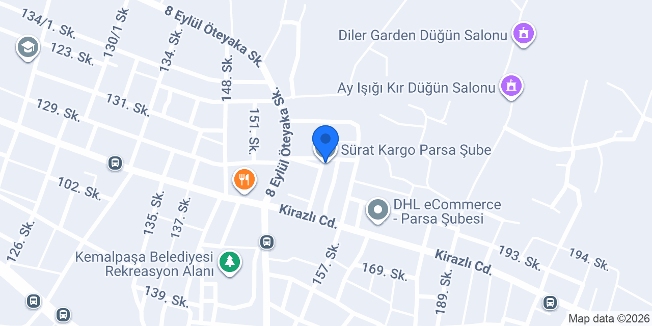 Sürat Kargo Parsa Şube konumu
