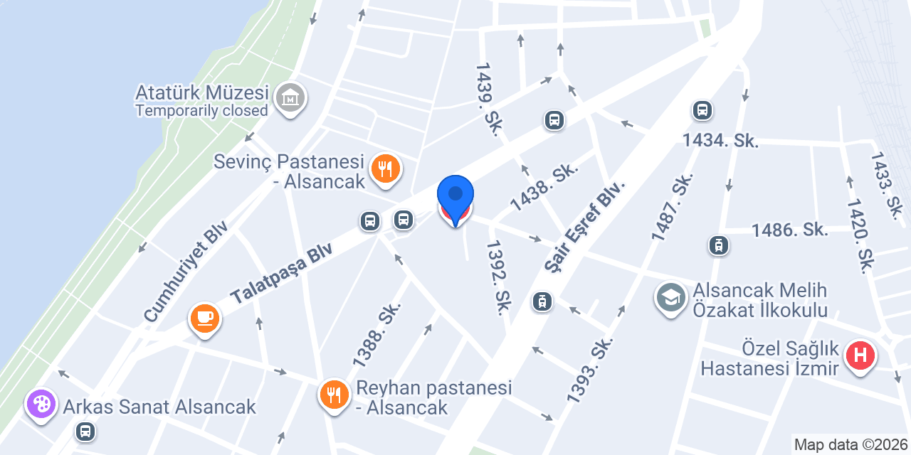 Alsancak Nevvar Salih İşgören Devlet Hastanesi konumu