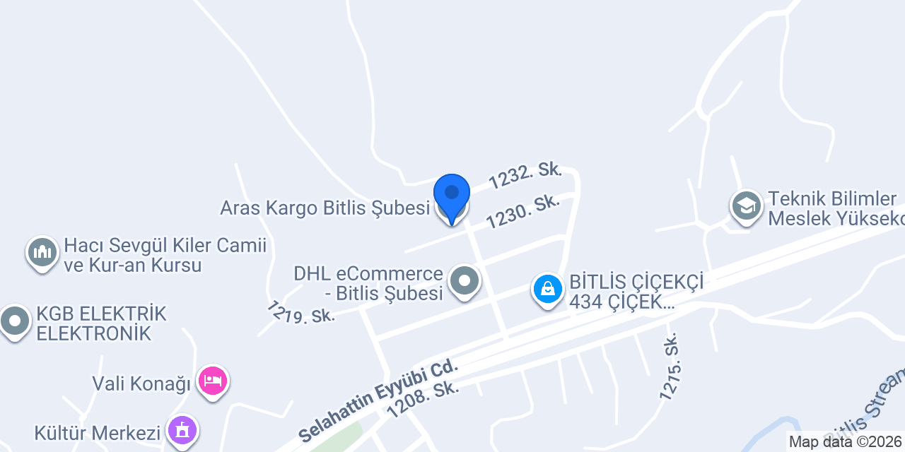 Aras Kargo Bitlis Şubesi konumu