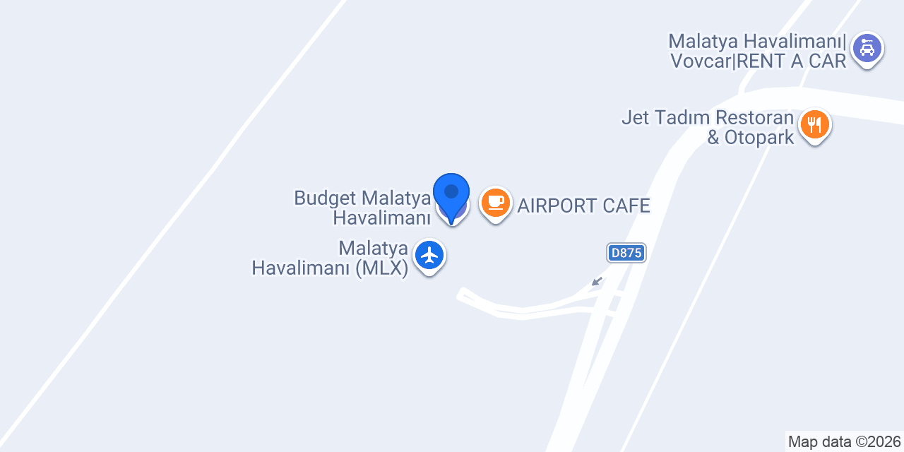 Budget Malatya Havalimanı konumu