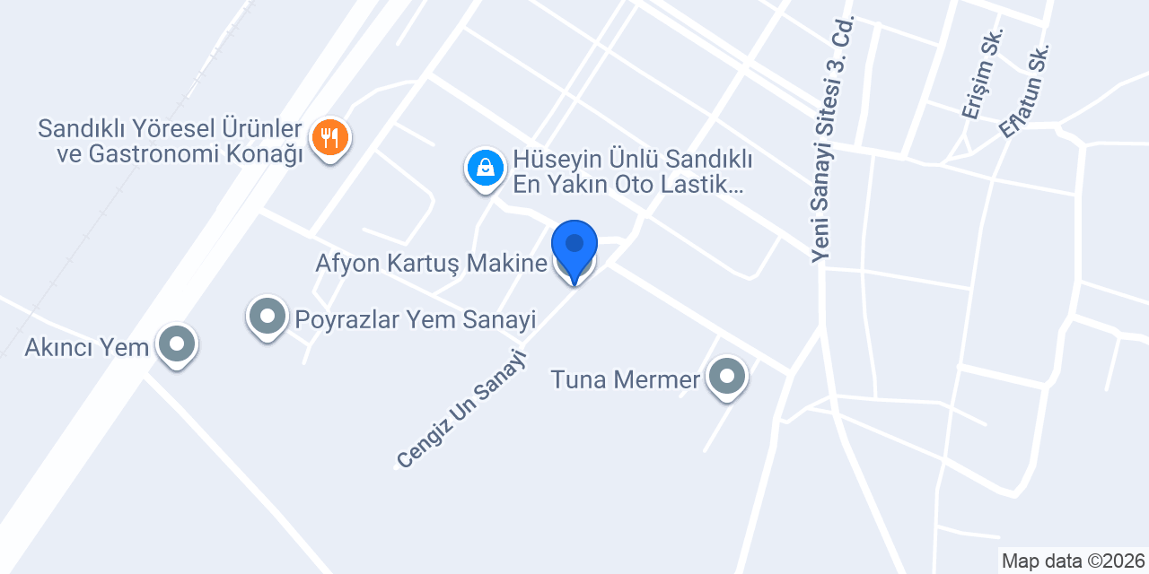 Afyon Kartuş Makine konumu